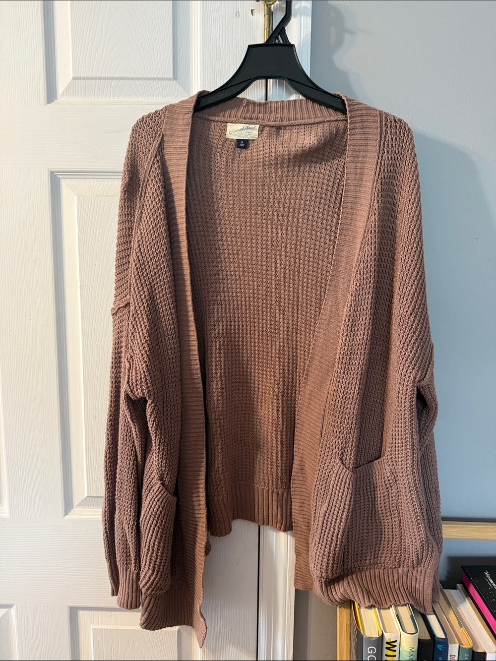 Universal Thread Dusty Rose / Brownish Open-Front Knit Cardigan